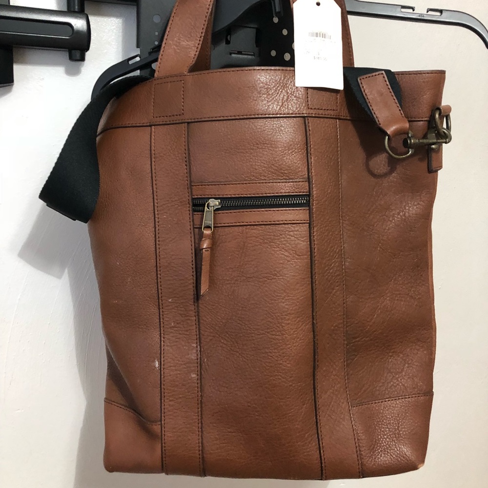 Club Monaco Leather Zip Tote Tote